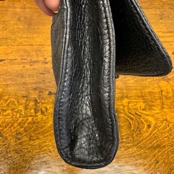 Long Sisley black clutch - faux leather - Picture 5 of 7